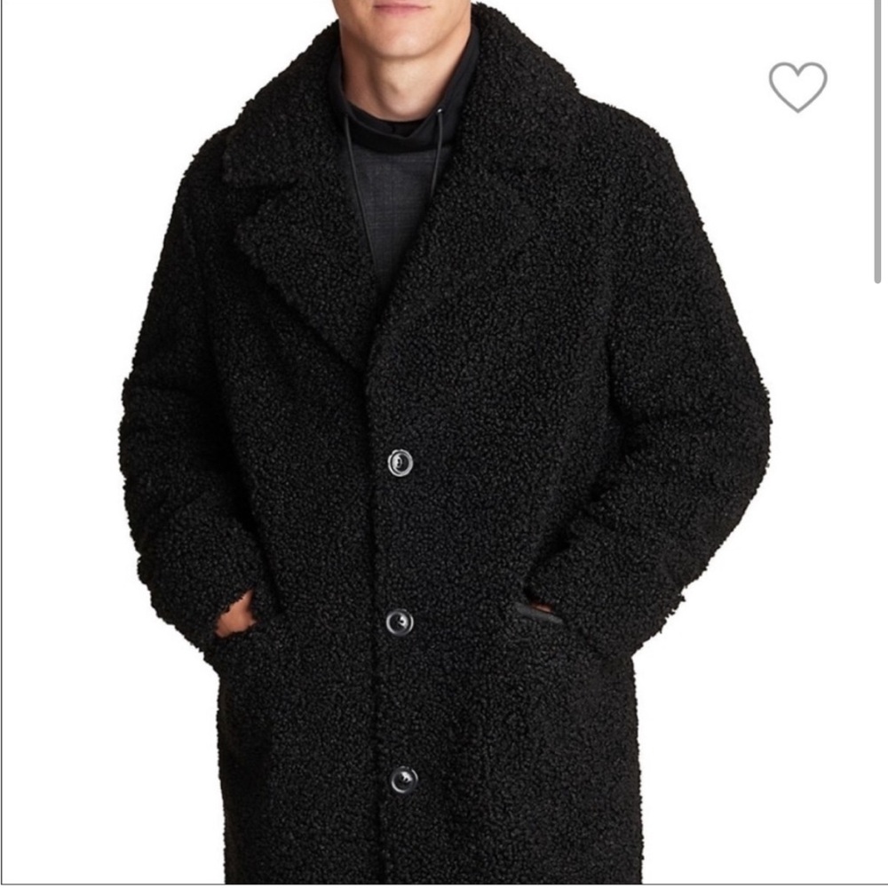 Men's Black Sherpa Coat